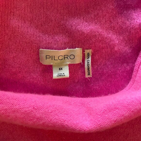 Pilcro Anthropologie The Alani 100% Cashmere Mock-Neck Sweater Neon Hot Pink 3XL - Picture 10 of 10
